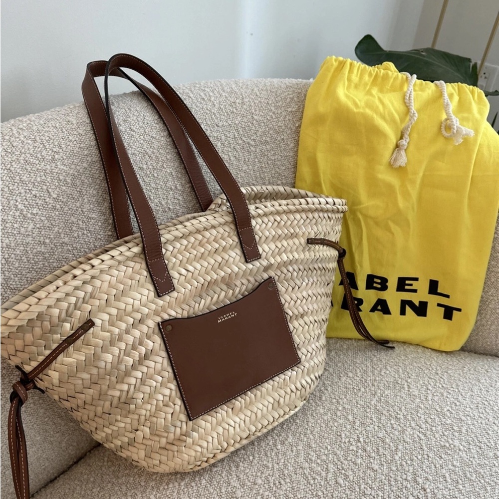 Isabel Marant Brown and Tan Woven Tote Bag